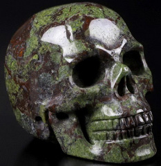 2.0" Dragon Blood Jasper Carved Crystal Skull, Realistic, Crystal Healing