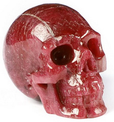 Gemstone 1.2" Ruby Carved Crystal Skull, Realistic, Crystal Healing