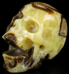 Huge 5.3" Dragon Septarian Stone Carved Crystal Laughing Skull, Crystal Healing
