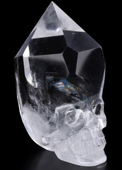 Top Clear 2.6" Quartz Rock Crystal Carved Crystal Skull, Wand/Point, Crystal Healing