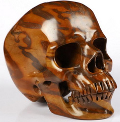 Huge 5.4" Australian Print Stone Carved Crystal Skull,Super Realistic, Crystal Healing