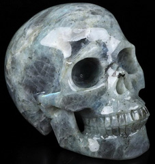 Huge 5.0" Labradorite Carved Crystal Skull, Realistic, Crystal Healing