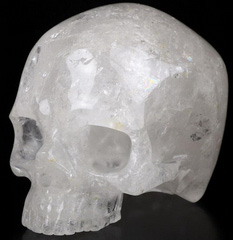 Huge 4.8" Quartz Rock Crystal Carved Crystal Skull Without Jaw,Super Realistic, Crystal Healing