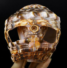 Huge 5.4" Shell Carved Crystal Skull Sculpture, Crystal Healing