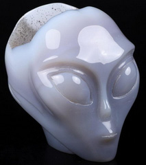 Unique 3.9" Agate Geode Star Being Female Alien Crystal Skull Companion, Hand Carved Gemstone Fine Art Sculpture,, Reiki Healing Stone Statue