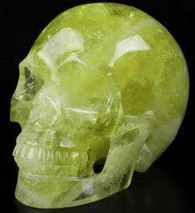 GEMSTONE 4.8" Citrine Carved Crystal Skull, Realistic, Crystal Healing