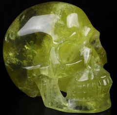 GEMSTONE 4.7" Citrine Carved Crystal Skull,Realistic, Crystal Healing