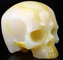 Huge 4.5" Agate Carved Crystal Skull Sculpture,Super Realistic, Crystal Healing