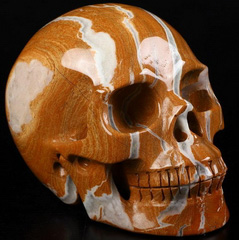 Huge 4.5" Red Jasper Carved Crystal Skull, Realistic, Crystal Healing