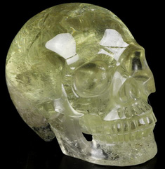 Huge 4.0" Citrine Carved Crystal Skull,Super Realistic, Crystal Healing