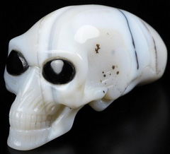 Huge 3.8" Agate Star Being Female Alien Crystal Skull Companion, Elongated Mayan Alien Skull, Kingdom of Crystal Skulls, Crystal Healing