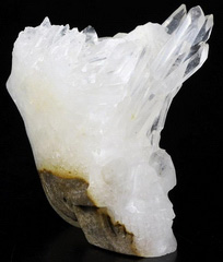 2.6" Quartz Rock Crystal Carved Crystal Druse Skull, Realistic, Crystal Healing