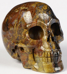 GEMSTONE 2.0" Pietersite Carved Crystal Skull, Realistic, Crystal Healing