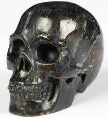 Flash 2.0" Russian Arfvedsonite Carved Crystal Skull, Realistic, Crystal Healing