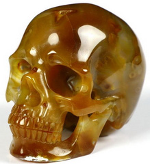 GEMSTONE 3.2" Carnelian Carved Crystal Skull,Super Realistic, Crystal Healing
