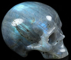 Flash 2.0" Labradorite Carved Crystal Skull Without Jaw, Realistic, Crystal Healing