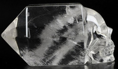The Source of the Energy- 4.6" Quartz Rock Crystal Carved Crystal Skull Wand/point, Crystal Healing