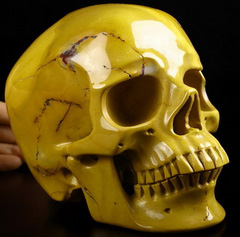 Huge 6.0" Mookaite Jasper Carved Crystal Skull,Super Realistic, Crystal Healing