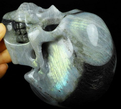 5.0" Labradorite Carved Crystal Skull, Realistic, Crystal Healing