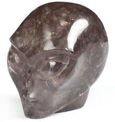2.0" Fluorite tar Being Female Alien Crystal Skull Companion, Hand Carved Gemstone Fine Art Sculpture,, Reiki Healing Stone Statue