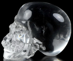 Clear 1.5" Quartz Rock Crystal Carved Crystal Skull, Realistic, Crystal Healing
