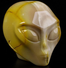 2.0" Mookaite Jasper Star Being Female Alien Crystal Skull Companion,Reiki Healing Stone Statue
