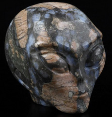 2.0" Que Sera Stone Llanite Star Being Female Alien Crystal Skull Companion,Reiki Healing Stone Statue