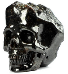 Gemstone Original 2.1" Garnet Carved Crystal Skull, Crystal Healing