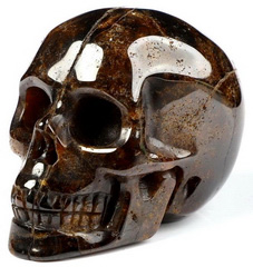 2.0" Garnet Carved Crystal Skull, Realistic, Crystal Healing