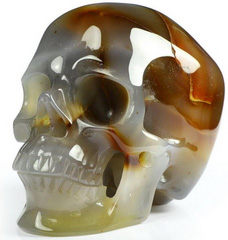 Huge 5.1" Carnelian Carved Crystal Skull,Super Realistic, Crystal Healing