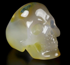 Ring Inside Diameter8(18 mm) Carnelian Carved Crystal Skull, Crystal Healing