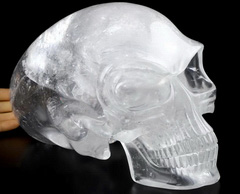 11.4" Quartz Rock Crystal Carved Crystal Elongated Mayan Alien Crystal Skull, Kingdom of skulls, Crystal Healing