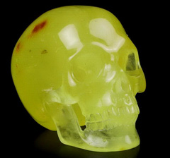 1.9" Baltic Amber Carved Crystal Skull, Realistic, Crystal Healing