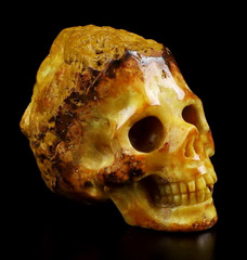 1.3" Inner Mongolia Desert Agate Carved Crystal Skull, Realistic, Crystal Healing
