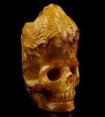 1.7" Inner Mongolia Desert Agate Carved Crystal Skull, Realistic, Crystal Healing