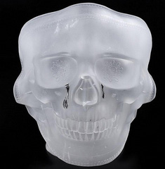 Viral 2020 - 6.1" Quartz Rock Crystal Carved Crystal Skull Face Mask Sculpture, Crystal Healing