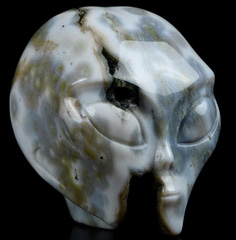 2.0" Ocean Jasper Star Being Female Alien Crystal Skull Companion, Crystal Healing