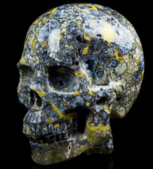 Huge 4.9" Blue Ocean Agate Carved Crystal Skull & Spine, Crystal Healing