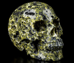Huge 5.0" Blue Ocean Agate Carved Crystal Skull,Super Realistic, Crystal Healing
