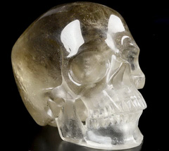 Huge 5.0" Smoky Quartz Rock Crystal Carved Crystal Skull,Super Realistic, Crystal Healing