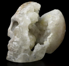 2.0" Crazy Lace Agate Carved Crystal Skull, Realistic, Crystal Healing