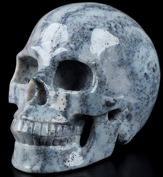 5.0" Flower Agate Carved Crystal Skull, Realistic, Crystal Healing