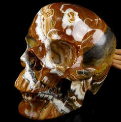30.1LB TITAN 10.8" Eastern Jasper Carved Crystal Skull,Super Realistic, Crystal Healing