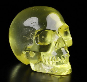0.9" amber Carved Crystal Skull,Realistic, Crystal Healing
