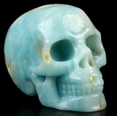 GEODE 2.0" Chinese Amazonite Carved Crystal Skull, Realistic, Crystal Healing