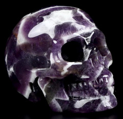 2.0" Dream Chevron Amethyst Carved Crystal Skull, Realistic, Crystal Healing