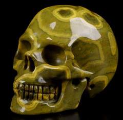 2.0" Ocean Jasper Carved Crystal Skull, Realistic, Crystal Healing