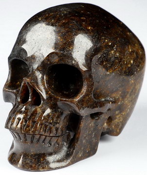 Huge 5.0" Korea Garnet Carved Crystal Skull,Super Realistic, Crystal Healing