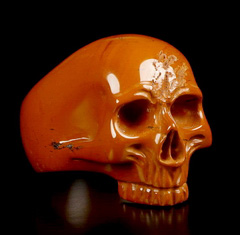 Ring Inside Diameter 9(19mm) Red Jasper Carved Crystal Skull Ring, Crystal Healing