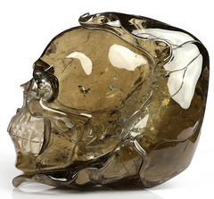 Origianl 4.3" Smoky Quartz Rock Crystal Carved Crystal Skull, Crystal Healing